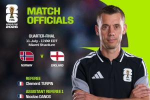 FIFA官方：蒂尔潘＆法国裁判组执法世界杯1/4决赛挪威vs英格兰-8k